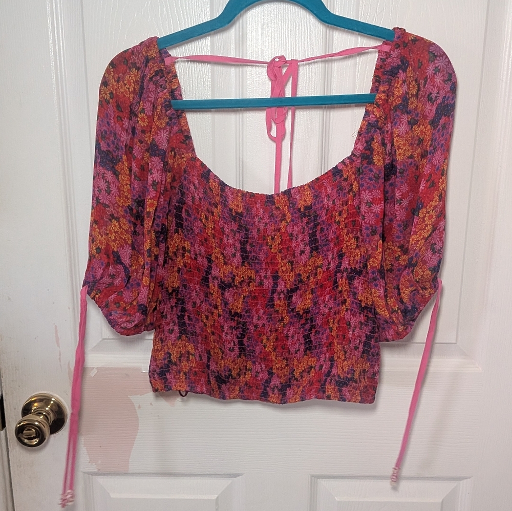 Free People Multicolor Floral Blouse